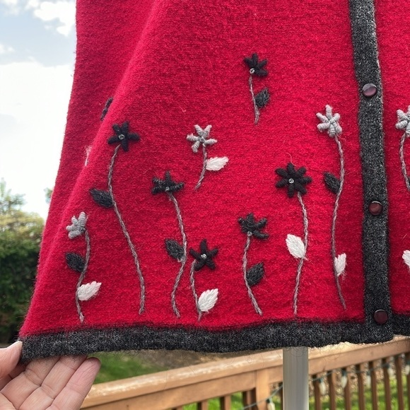 Women’s Mohair Wool Sleeveless Vest XL Like New! Embroidery Flowers - Picture 6 of 13